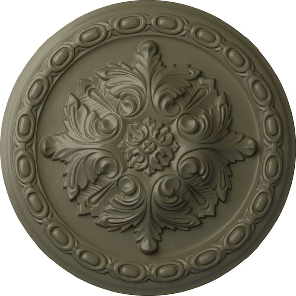 Ekena Millwork Acanthus Ceiling Medallion, Hand-Painted Spartan Stone, 11 3/8"OD x 2"P CM11ACSSF - main